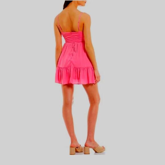 Pink Allison & Kelly Summer Spaghetti Strap Cut out Contemporary Beach NWT Sz M - Picture 4 of 8